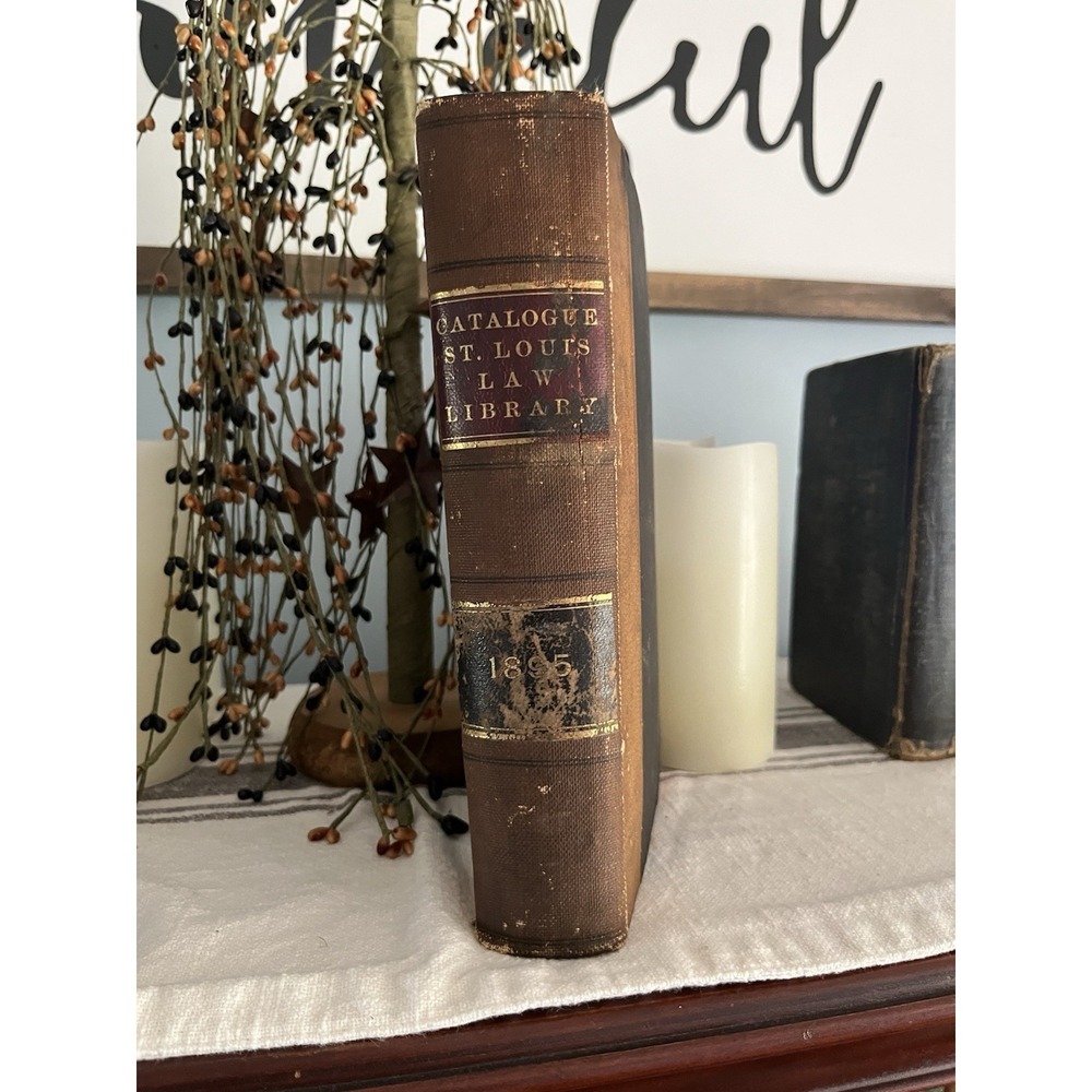 Vintage Catalogue St. Louis Law Library 1895 Hardcover Book